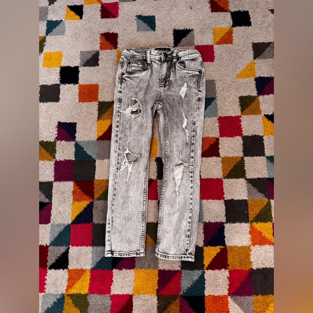Empyre Verge grey denim jeans with holes waist 24”